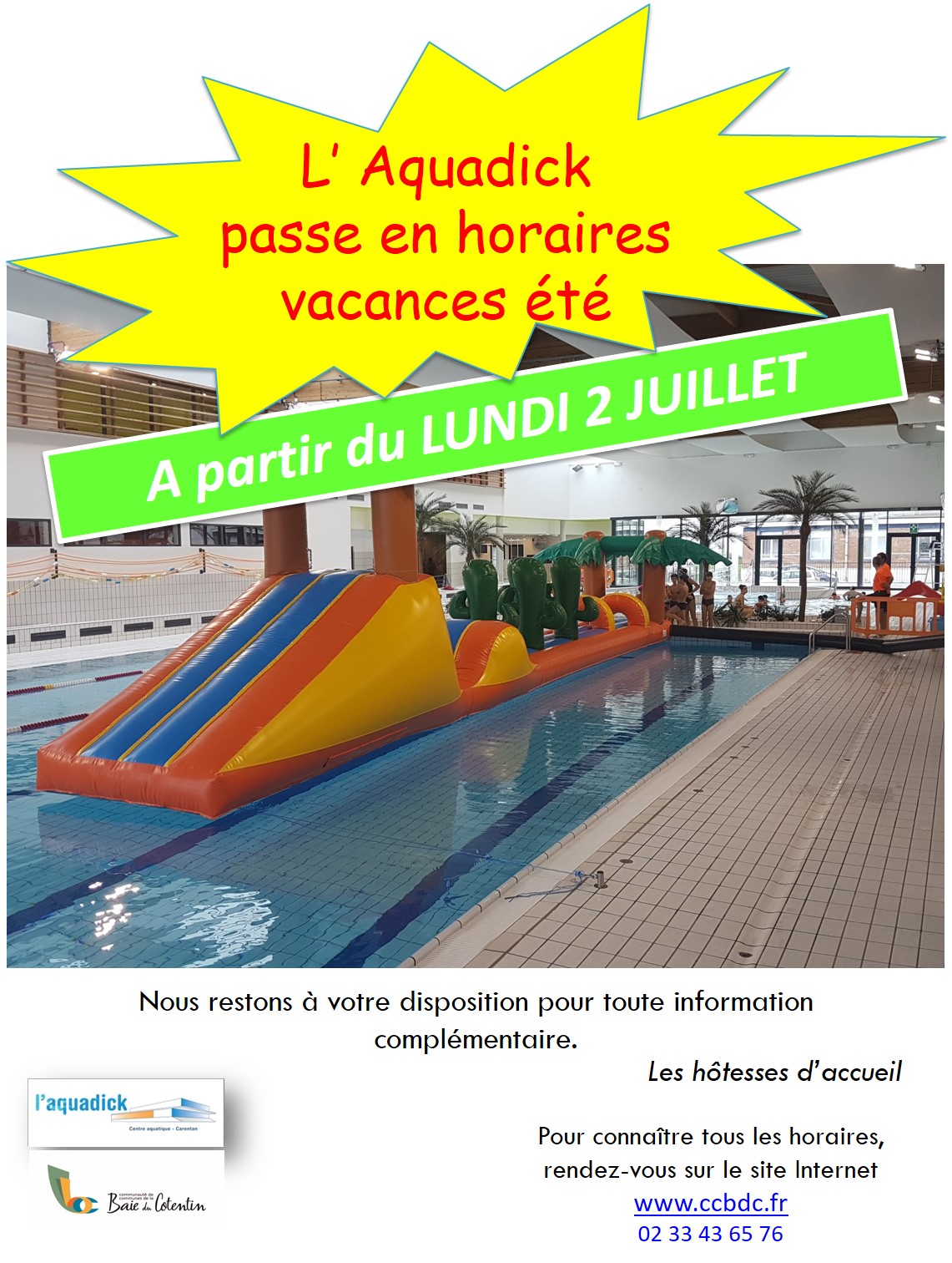 Passage horaires vacances - JUILLET 2018