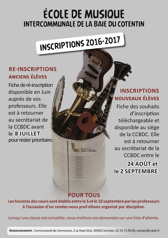 Inscriptions 2016-2017