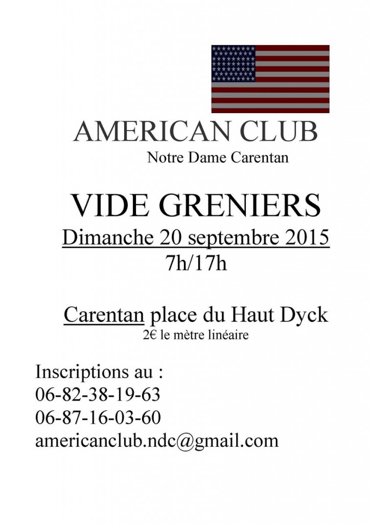 flyer vide greniers american club 