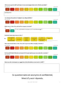 Questionnaire verso