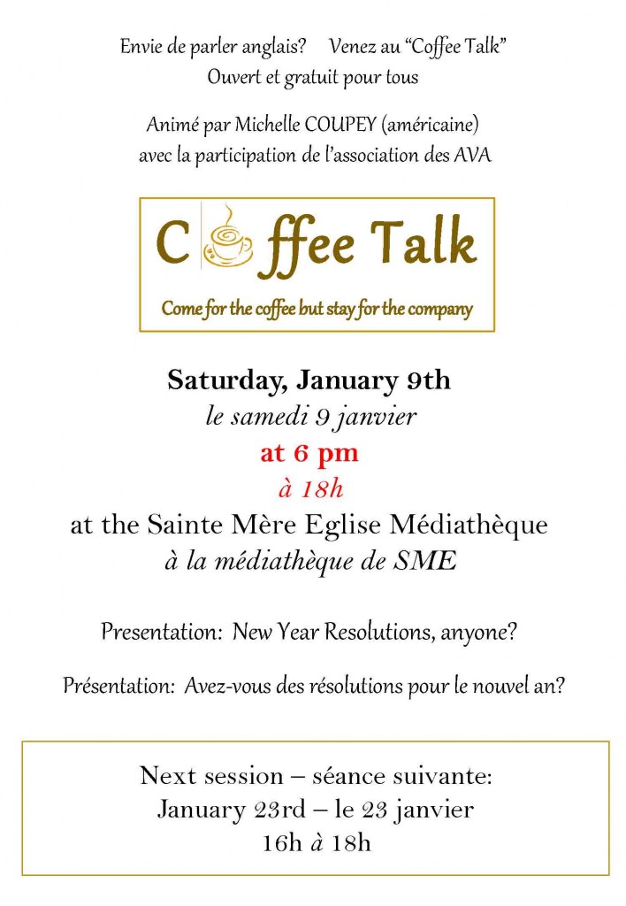 Coffee Talk January 9 & 23