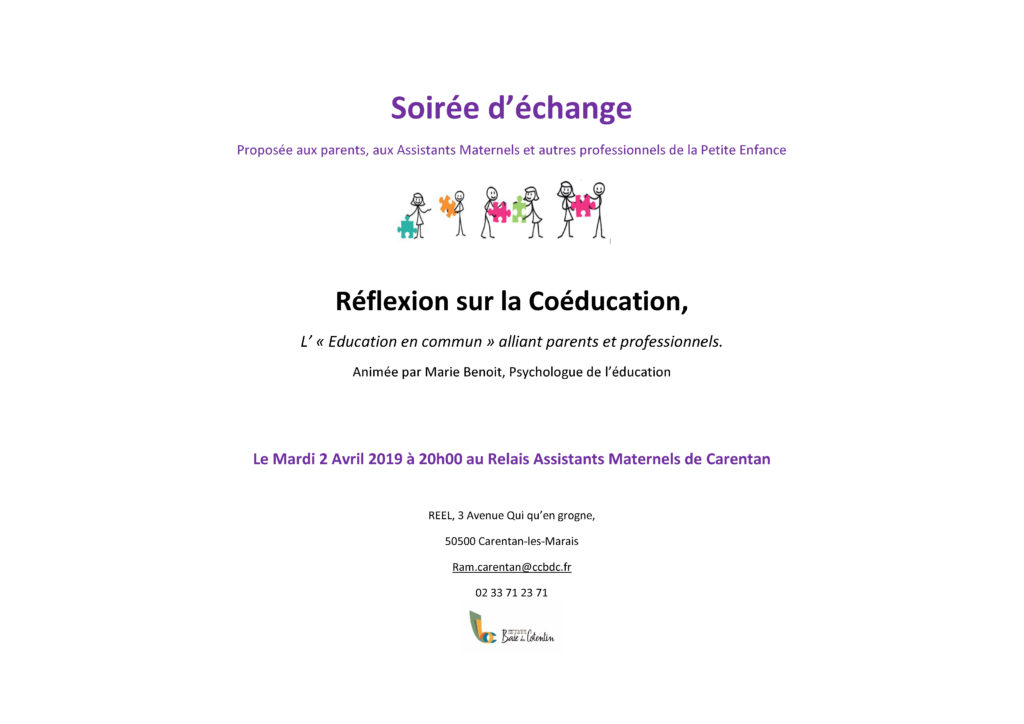 Soirée d'échange coéducation - Avril 2018