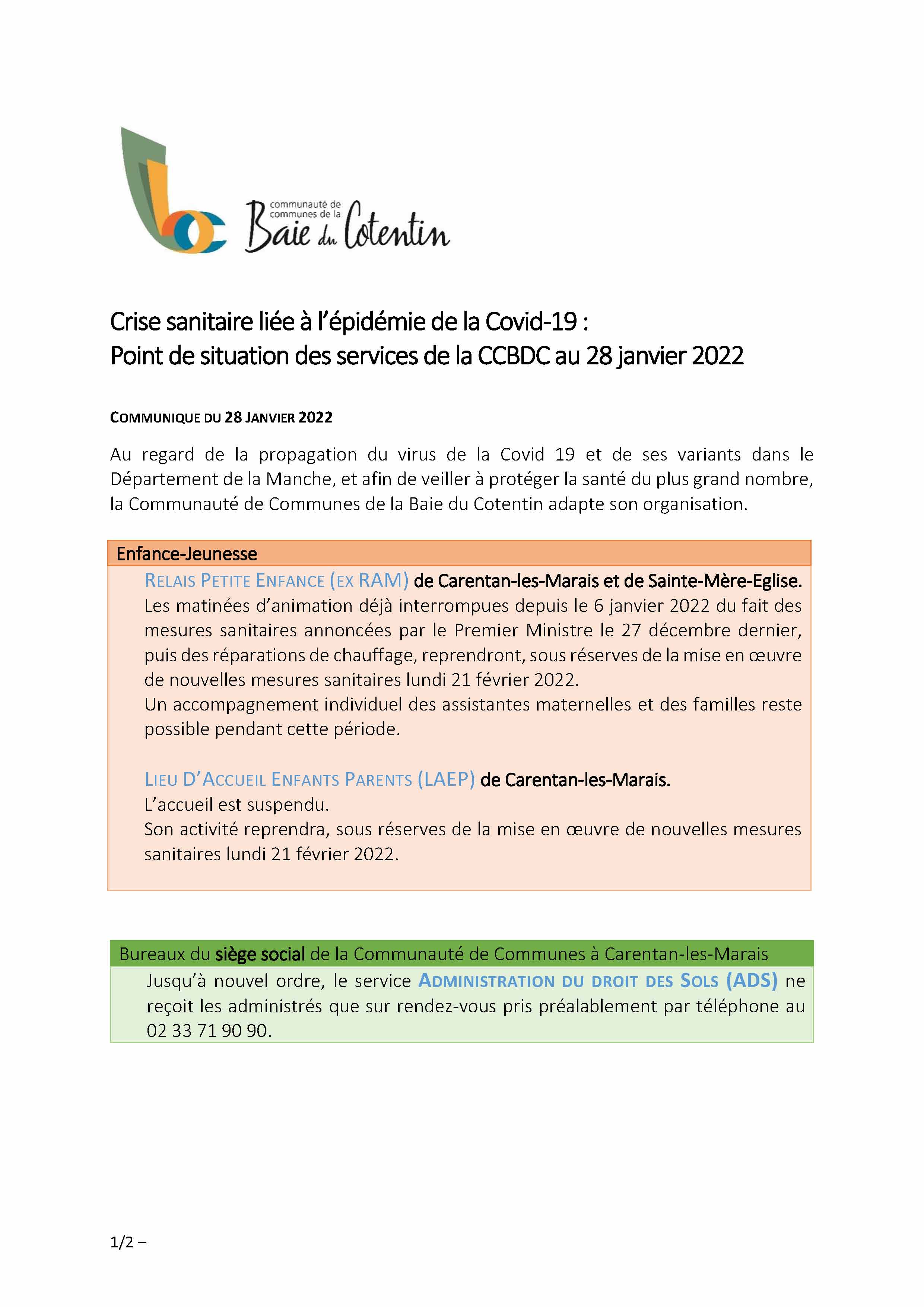 CORONAVIRUS - Communiqué de presse - Point de situation des services CCBDC - 28 01 2022_Page_1