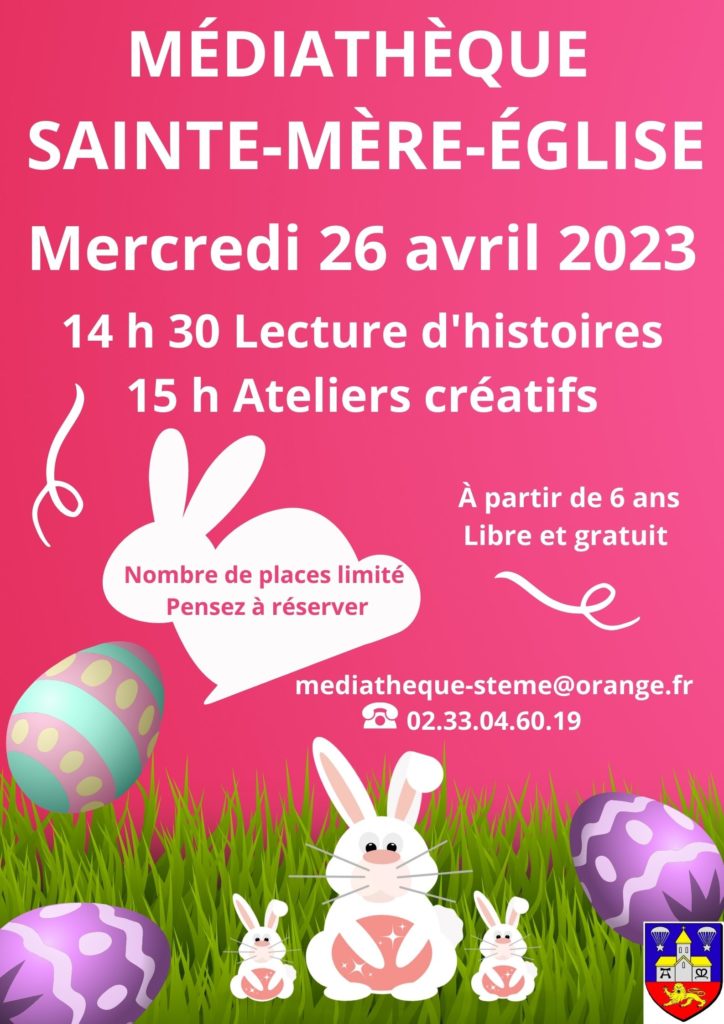 Affiche ateliers créatifs 26 avril 2023